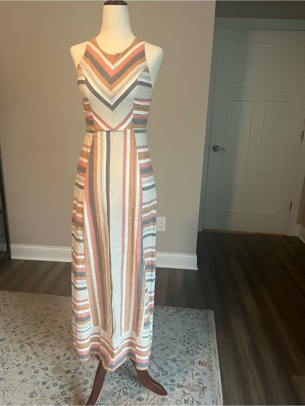 Japna 100% Cotton Boho Striped Maxi Summer Dress